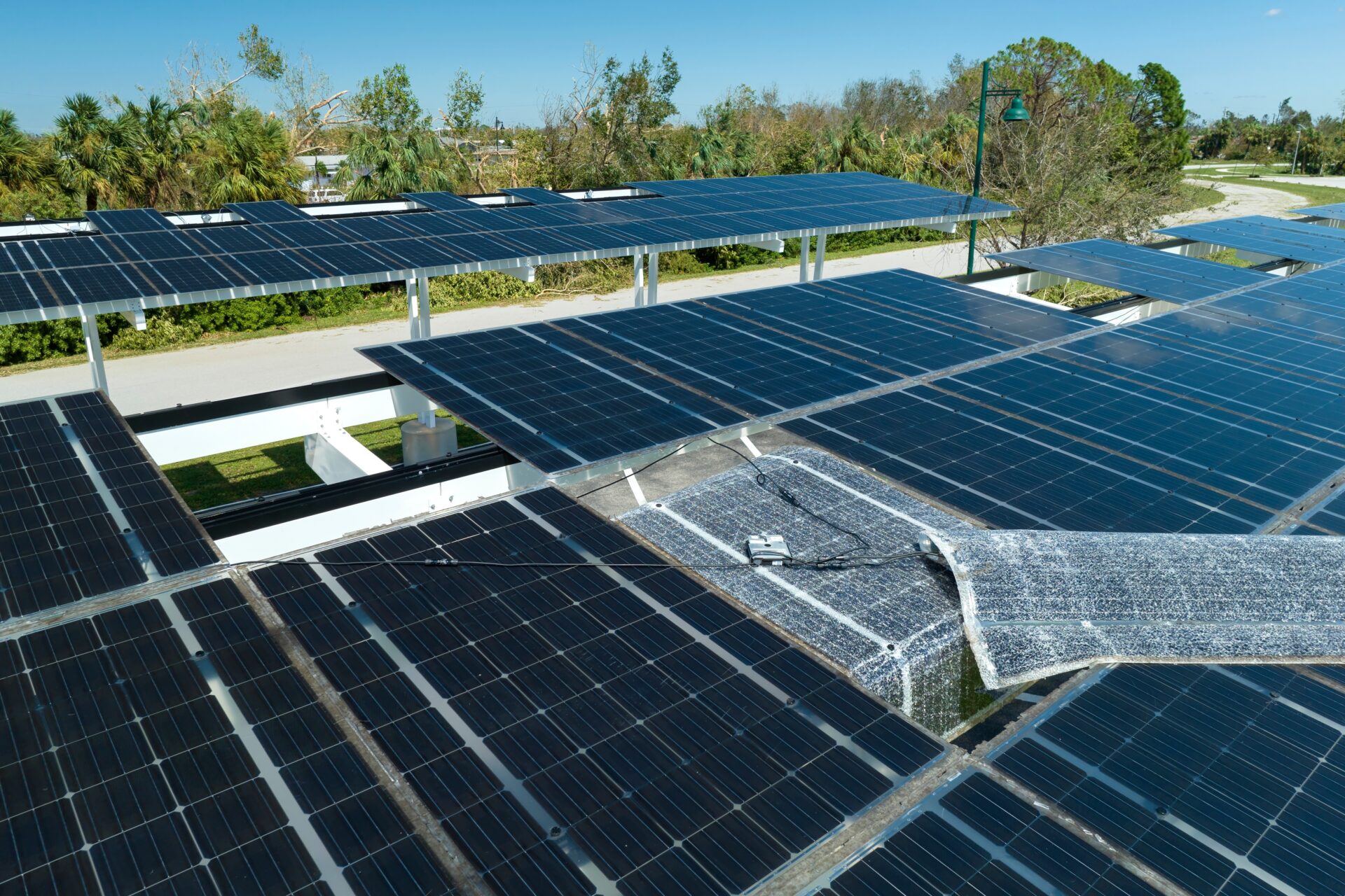 Wind,Damage,To,Solar,Panels,Installed,Over,Parking,Lot,Canopy